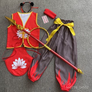 新店超好賣💋兒童哪吒衣服衕款男女童錶演cos萬聖節魔童服裝降世套裝動漫 EEDU