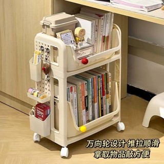 早安！【好物推薦】學生宿舍小推車置物架可移動書桌下落地多層書本書櫃帶收納洞洞板