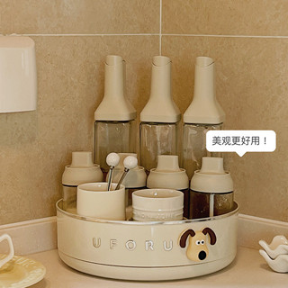 廚房好物 調味料架 醬料收納架 調味料收納 廚房用品 新款旋轉調料品置物架多功能廚房鹽調味罐收納盒臺麵用品家用神器