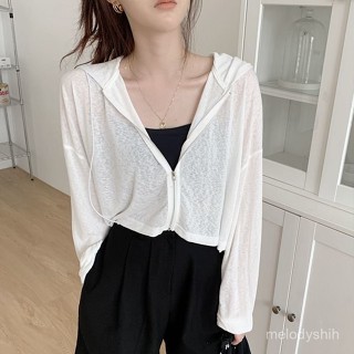 💖夏季爆款女生防曬衣💖防曬開衫外套女披肩新款薄款夏季長袖連帽寬鬆防曬衣服女短款上衣 5MIJ