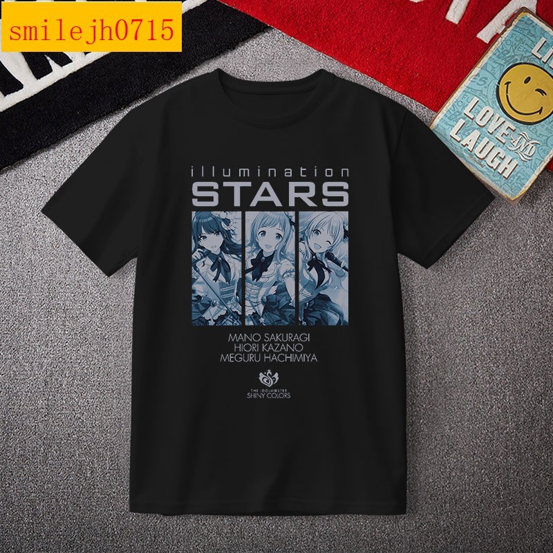 偶像大師 閃耀色彩 櫻木真乃 風野燈織T恤星組痛衣周邊短袖衣服【航夢服飾】