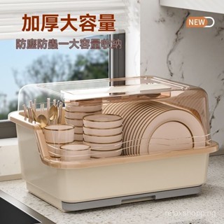 《臺灣出貨》廚房瀝水碗櫃 帶蓋 放碗箱 裝碗碟盤餐具 家用碗架置物架 碗筷收納盒 收納防塵防蟲碗盤收納架