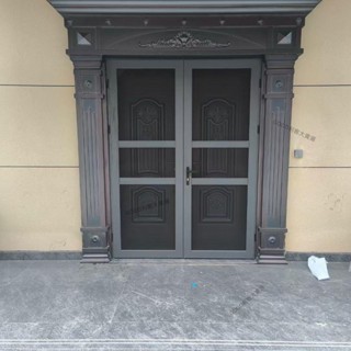 【到府安裝+丈量+總價私訊】鋁合金中式折疊平開紗門金剛網推拉門f2