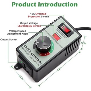 臺灣熱銷 交流電機速度控制器,15a 最大交流電風扇變速控制器電子電壓調節器交流控制器美國插頭