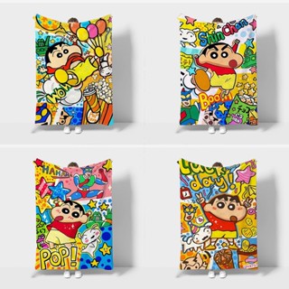 蠟筆小新毛毯披肩蓋腿小毯沙發蓋毯加厚法萊絨辦公室午休毯子秋冬