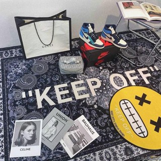 N1ceOW聯名KEEP OFF潮牌地毯腰果花宜家客廳臥室ins風男生鞋墻床邊毯