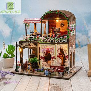 熱銷#DIY拚裝模型小屋3D立體街景拚圖模型創意花園別墅房子