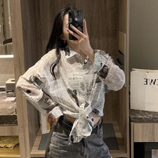 百搭襯衫 顯瘦上衣 休閒上衣 上班襯衫 女生襯衫 時尚襯衫夏季流行外套女裝防曬衣服中長款寬鬆薄款開衫長袖襯衫ins潮