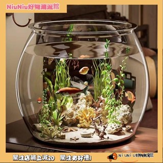 ⚡️好物潮流舘⚡️魚缸桌麵收納盒塑膠仿玻璃耐摔客廳辦公室金魚綠植小型造景生態缸 EJNC