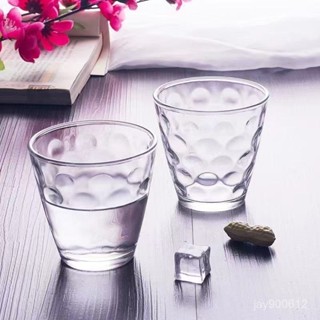 [居家必備 便攜耐用]新款高顏值ins風雨點玻璃杯便捷透明耐熱玻璃杯家用牛奶果汁水杯 玻璃杯 咖啡杯 早餐牛奶杯