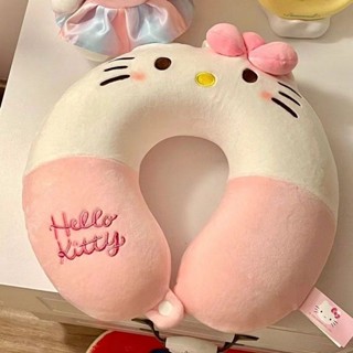 KT貓 毛絨玩偶 生日禮物 helloKitty貓u型枕少女心飛機旅行護枕助眠睡枕毛絨玩具凱蒂貓 玩具公仔 汽車抱枕