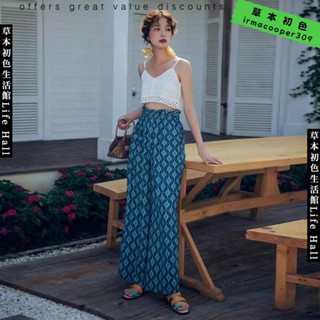 🔥臺灣出貨🔥 泰國大象褲 海灘褲女 涼感長褲 波希米亞 泰國服飾 泰國雲南旅行花褲子寬鬆闊腿褲印花沙灘褲波西米亞民族