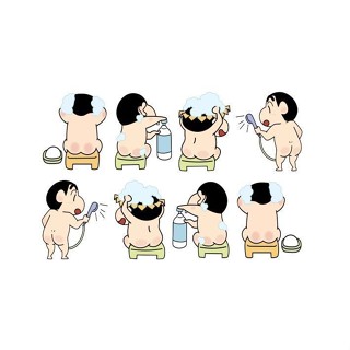 【桃園出貨】蠟筆小新卡通厠所浴室玻璃門貼紙裝飾冰箱卡通可愛貼畵電動車身貼