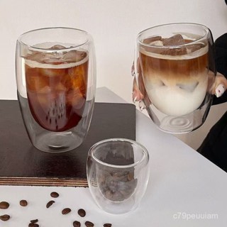 🔥臺灣爆款熱銷🔥隔熱可愛玻璃杯雙層咖啡杯透明水杯創意家用茶杯果汁杯子防燙 YZYI