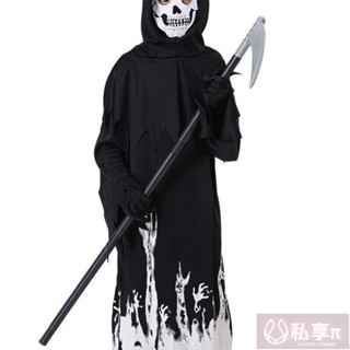 新品特惠 萬聖節死神COS服裝 鐮刀 夜光死神 歐美風 美式吸血鬼衣服裝扮服飾 兒童演出服裝 萬聖節道具