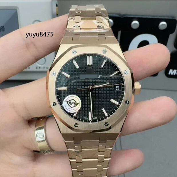 aps廠皇家橡樹15500玫瑰金41mm4302一體機機械錶 防水手錶 手表 指針手錶 錶 防水錶 腕錶 指針錶 男錶