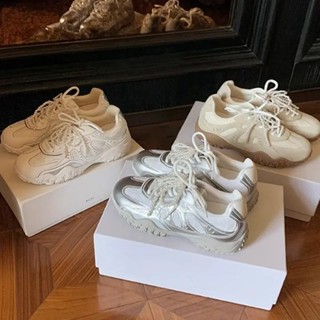 女鞋 老爹鞋 休閒鞋 德訓鞋 阿甘鞋 大碼34-40羊皮軟皮內增高5cm芭蕾風百搭厚底德訓鞋女休閒鞋運動阿甘鞋潮
