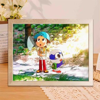 🌸現24H出庫臺灣精品🌸神奇阿呦木質拚圖百變流星人帶相框掛墻擺件兒童益智解壓玩具禮物小烏優選