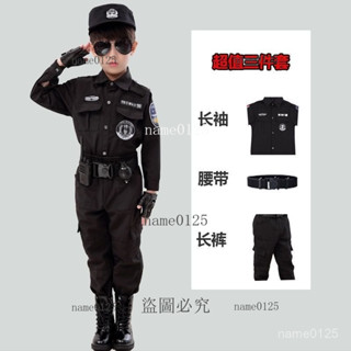 新品免運-兒童小特警衣服童裝男童警特種兵套裝幼兒角色扮演小警官衣服夏季｜