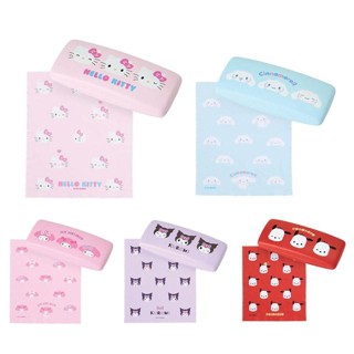 【現貨】小禮堂 Sanrio 三麗鷗 硬質眼鏡盒附擦拭布 (表情款) Kitty 美樂蒂 酷洛米 大耳狗