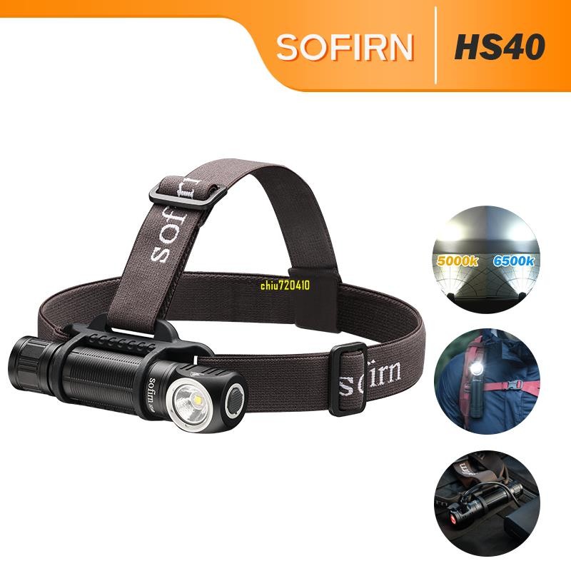 免運 HS40 LED 大燈超亮 2000 流明 Type-C 可充電防水戶外使用 Luminus SST40