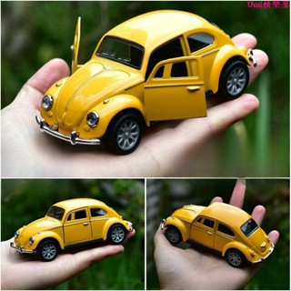 兒童玩具車🎀黃色復古甲殼蟲兒童合金玩具車男孩大眾小汽車模型模擬擺件回力車