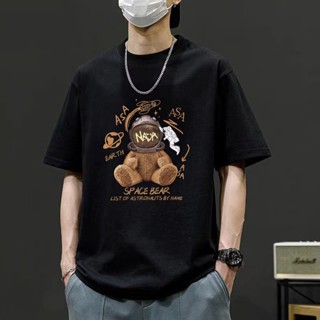 美式高街卡通印花短袖T恤男 夏季新款 ins潮牌 寬鬆休閒 大碼 短t 男士 半袖 百搭 上衣（HLT435）【壹號站】