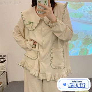 🎶小鈴音Isletune🔔推薦🔔簡約蝴蝶結睡衣女款春秋季新款長袖長褲休閒寬鬆居家服套裝可外穿