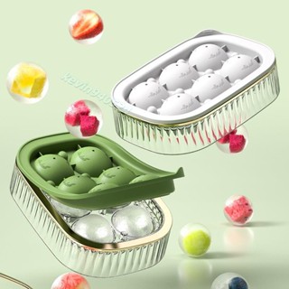 居家廚房創意冰塊模具 食品級矽膠家用製冰盒 帶蓋圓形冰格 酒吧冰球盒 大容量球型製冰盒