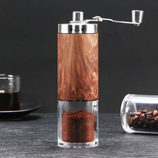磨豆機 研磨機 手搖磨豆機 咖啡磨豆機 咖啡研磨機 手動磨豆機 磨咖啡豆機 木紋款家用咖啡豆研磨機不銹鋼手搖磨豆機