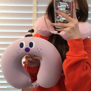 ins可愛卡通乳酪u型枕記憶棉可拆洗午睡枕情侶款旅行便攜護頸枕頭