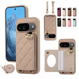 新款斜跨掛繩 內建鏡子 防摔 谷歌 pixel 7A 8 8A 8pro 9 9 Pro XL 手機殼 保護殼 奢華時尚