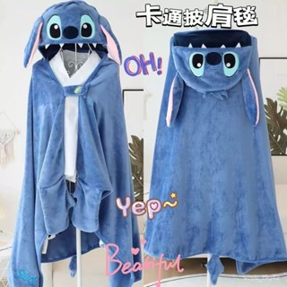 💖限時低價💖法蘭絨披肩/保暖衣服卡通可愛連帽披風肩毯子學生加厚保暖午睡鬥篷辦公室空調毯甜美休閒舒適防靜電設計感 TUAW