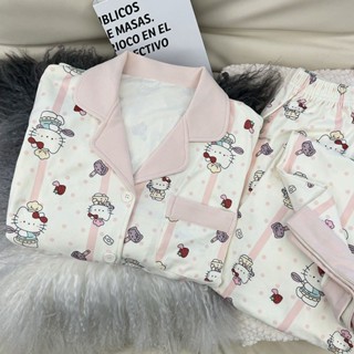 小柴兔~新款可愛HelloKitty貓德絨睡衣女冬季加絨加厚保暖少女居家服套裝