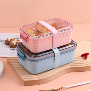 【新品推薦】振興簡約時尚帶格飯盒塑膠飯盒學生帶蓋微波爐專用食物保鮮盒