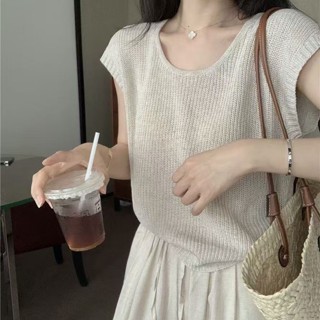 【PING'S🌞】夏季 鏤空 針織 設計 短袖感 針織套裝 小個子女裝 2025春夏女裝 韓版 針織上衣 法國女裝