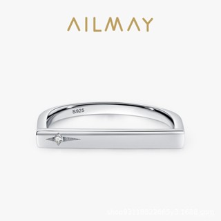 AILMAY✨正品授權✨香港直發s925純銀戒指女歐美時尚個性微鑲食指環INS流行可疊戴手飾品 女生戒指 韓版戒指