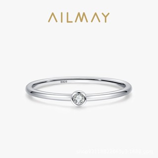 AILMAY✨正品授權✨香港直發S925純銀戒指女精緻日韓小巧單鑽可疊戴指環優雅個性百搭網紅手飾