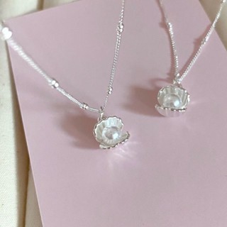 免運💎純銀貝殻珍珠項鏈鎖骨小眾ins輕奢小眾高階簡約設計水洗項鏈鎖骨鍊 銀飾 韓國飾品 項鍊 生日禮物女生 珍珠項錬
