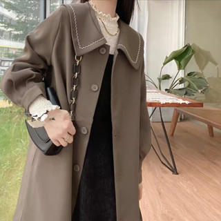 女風衣外套 長版風衣 中長版外套 大衣外套 風衣外套女年新款秋季中長款韓版氣質今年流行高階感早春外套