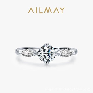 AILMAY✨正品授權✨香港直發s925純銀戒指女小眾設計輕奢四爪模擬鑽戒ins網紅指環求婚禮物批