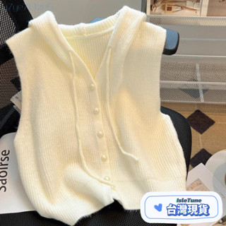 🎶小鈴音Isletune🔔推薦🔔針織套裝毛毛外套無袖背心羽絨服鋪棉外套羊羔毛外套女背心棉襖v領針織上衣羽絨外套女短