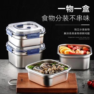 【臺灣出貨】加厚飯盒 不銹鋼保鮮盒 密封盒 防滴漏便當盒 可微波爐飯盒 電磁爐適用多用手提分數盆