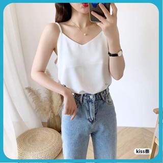 【全店折扣】韓版雪紡吊帶可調整吊帶背心女內搭 夏季新款西裝白色黑色打底衫上衣 背心女 短版背心 無袖背心 細肩帶背JS