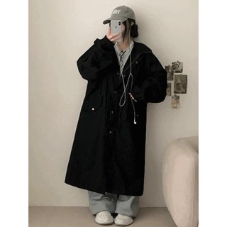 Codibook｜韓國 HIJJOO 黑色寬鬆連帽長版工裝外套［預購］夾克 field-jacket 女裝