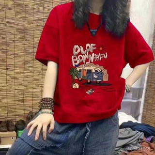 臺灣出貨【100%純棉】短袖上衣 短袖T恤女 潮牌衣服 卡通上衣 情侶衣服 韓版上衣 寬鬆上衣 夏季衣服 女上衣 短袖