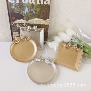 【新品推薦】樹脂首飾碟ins風迷你復古擺件託盤美甲飾品珠寶耳環攝影道具金色