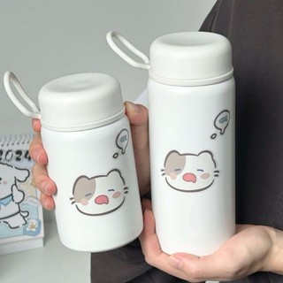 免運ins推薦保溫杯 保溫壺 保溫瓶 附吸管 咖啡保溫杯 吸管保溫杯 保溫瓶 隨行杯 保溫咖啡杯 彈跳吸管簡約便攜可愛