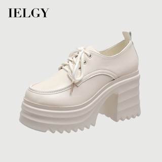 ielgy 女款英倫風厚底增高小皮鞋