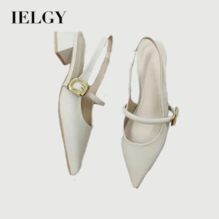 IELGY 夏季新款韓版杏色成熟尖頭涼鞋女